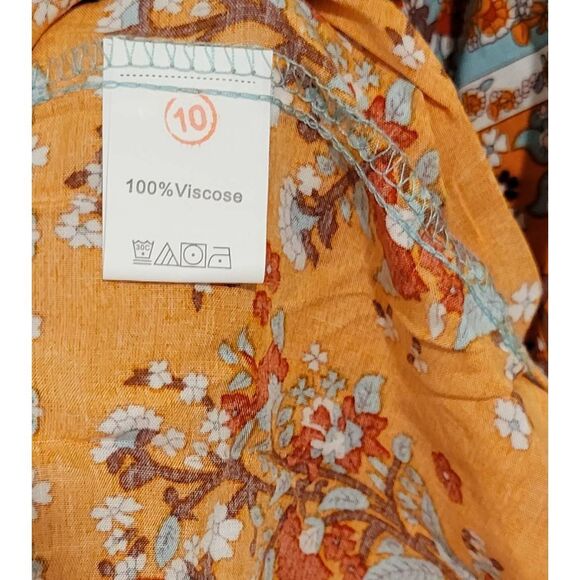 Boho Dress Mini Floral Retro Long Sleeve Tassels Size Small - Picture 7 of 9